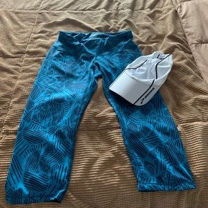 Brooks running leggings capris and hat
